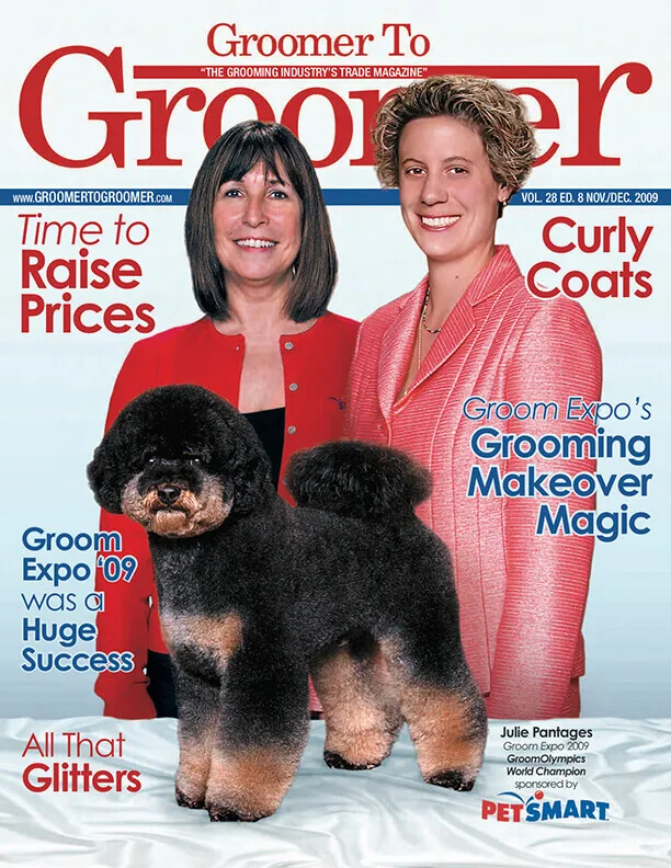 Connie Bailey featured on Groomer to Groomer Magazine cover, Nov/Dec 2009